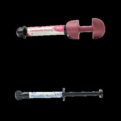 Résine fluide photopolymérisable de couleur A2 avec une grande flexibilité et un retrait minimal pour les restaurations dentaires